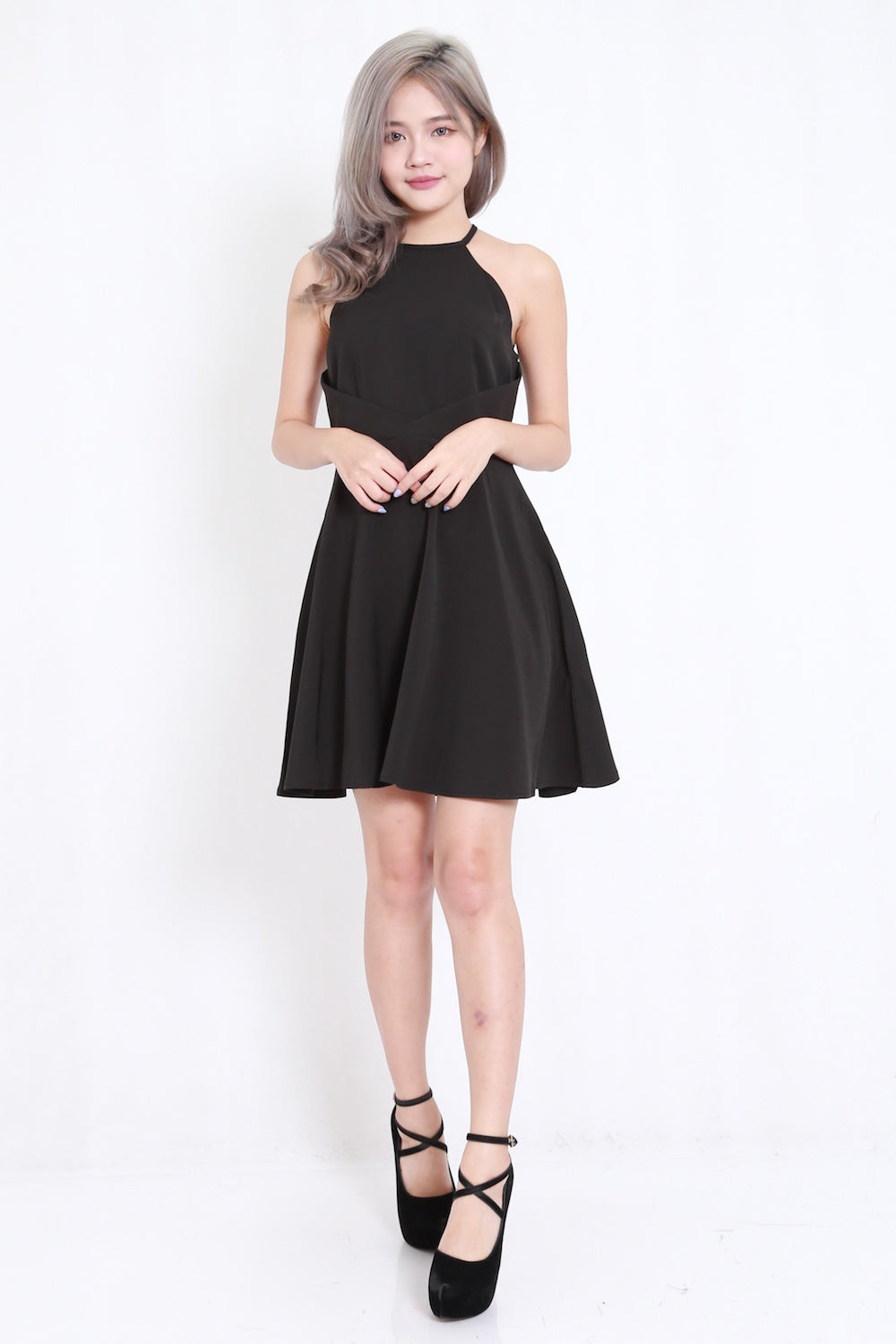 High Neck Skater Dress